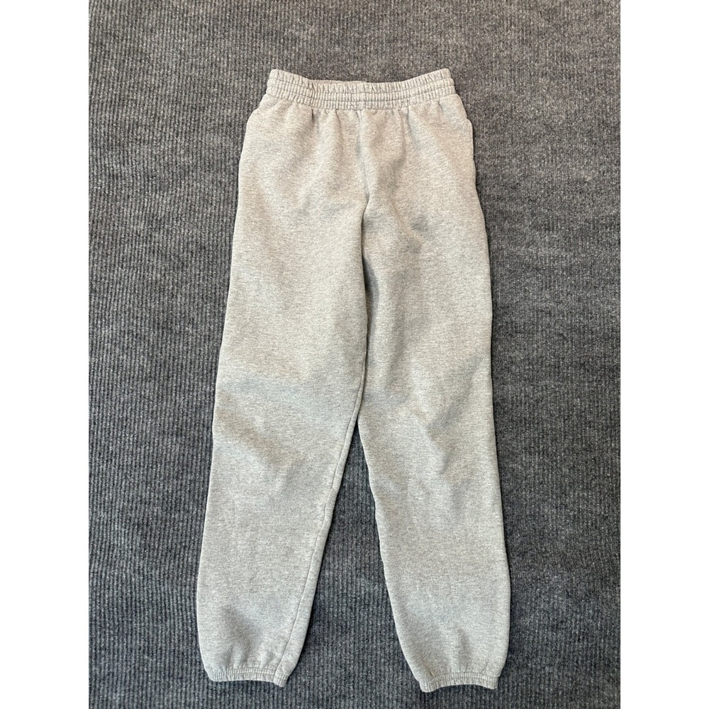 Fruit of the Loom Fleece Jogger Sweatpants Small Grey Elastic Waist Cuffs